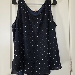 Philosophy Polka Dot Sleeveless Top - Navy